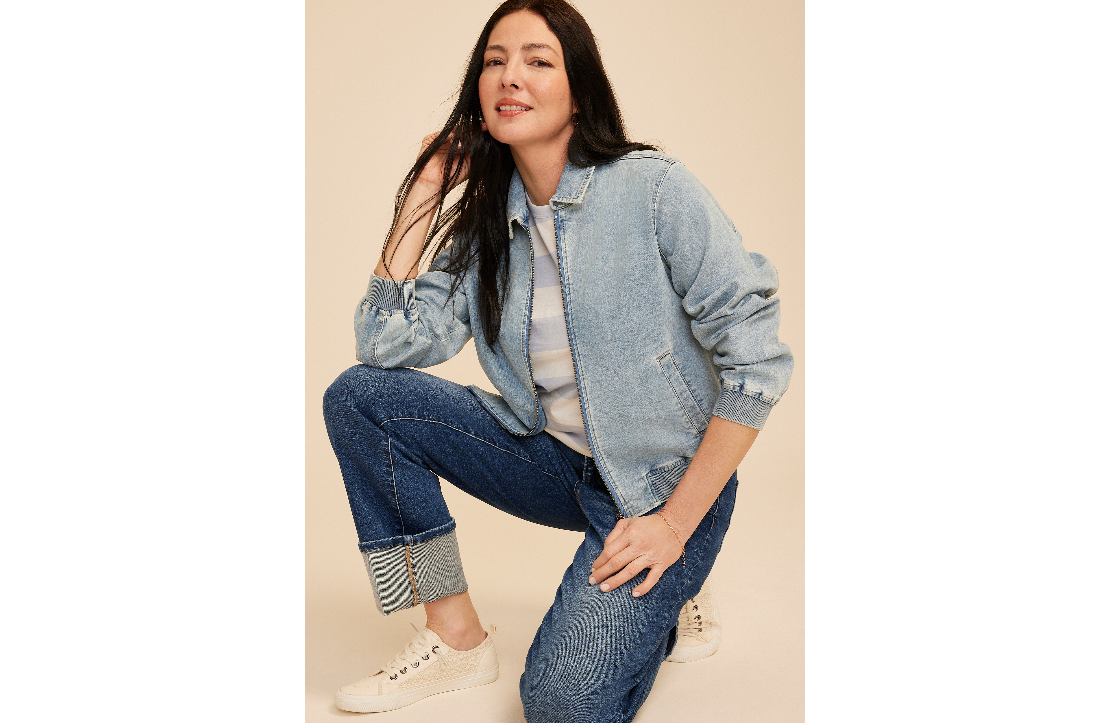 Light Denim Bomber Jacket