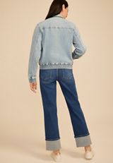 Light Denim Bomber Jacket, C2806, small