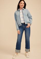 Light Denim Bomber Jacket, C2806, small