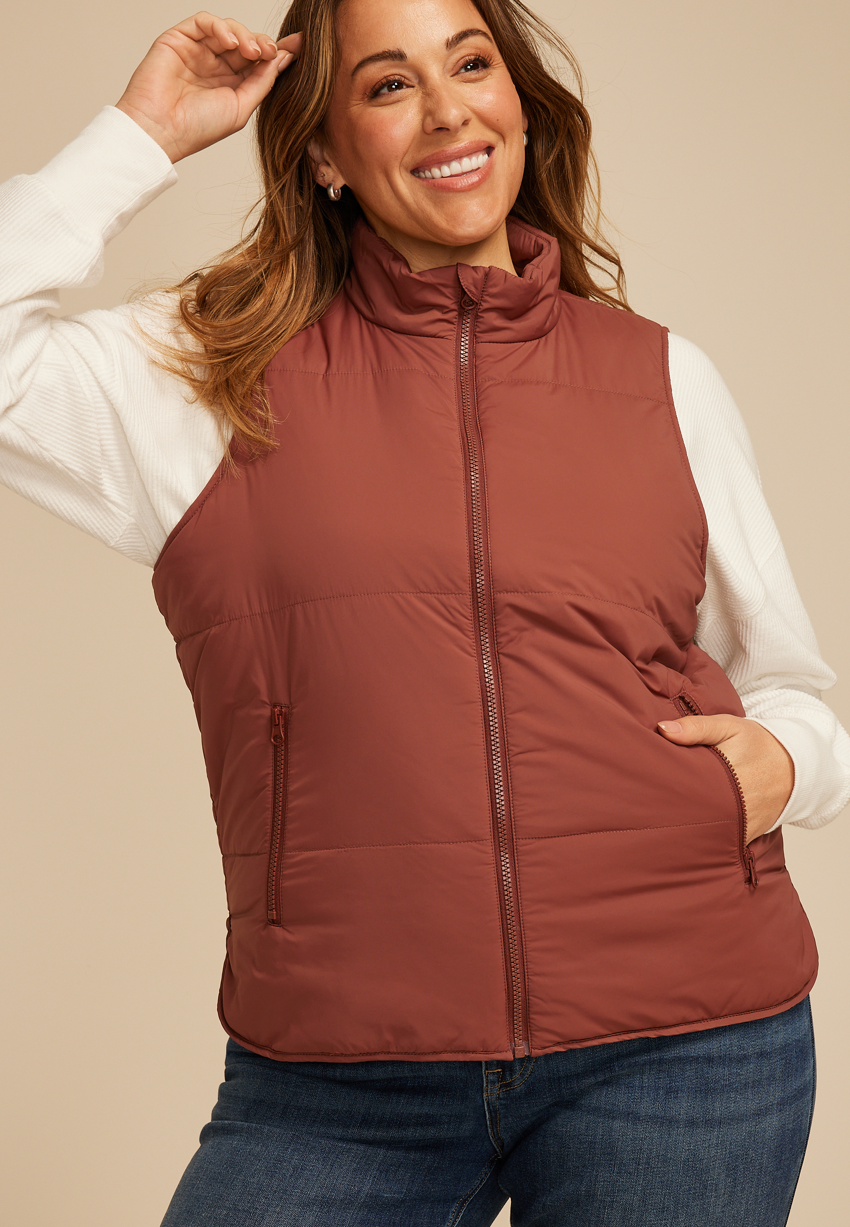Plus Size Lightweight Quilted Vest