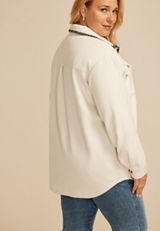 Plus Size Whipstitch Shacket, C6007, small