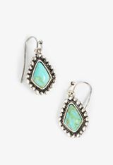 Turquoise Stone Drop Earrings, C431, small