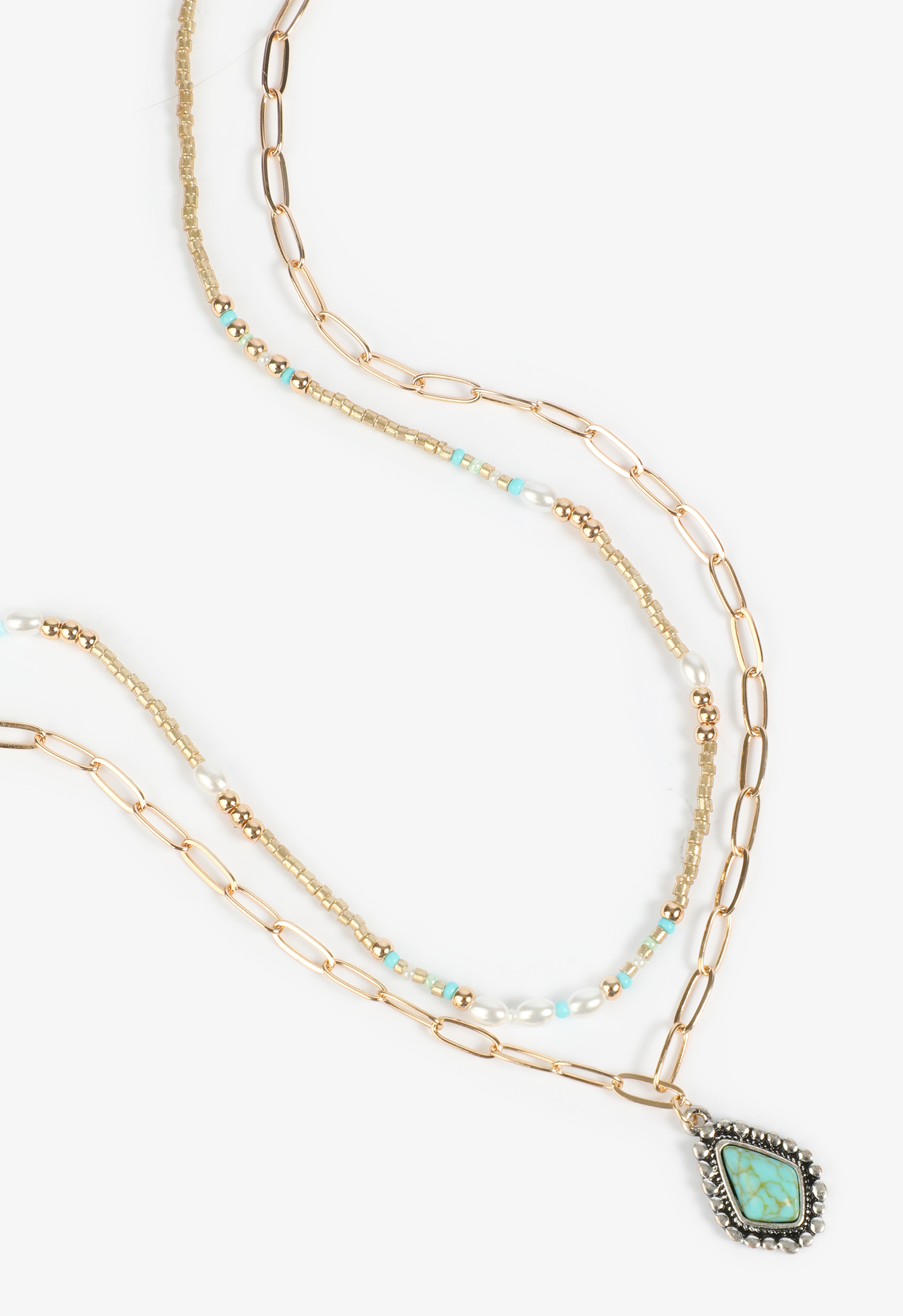 Turquoise Beaded Layered Necklace