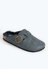 SuperCush Chloe Faux Fur Lined Footbed Clog, NAVY, small