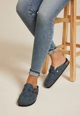 SuperCush Chloe Faux Fur Lined Footbed Clog, NAVY, small