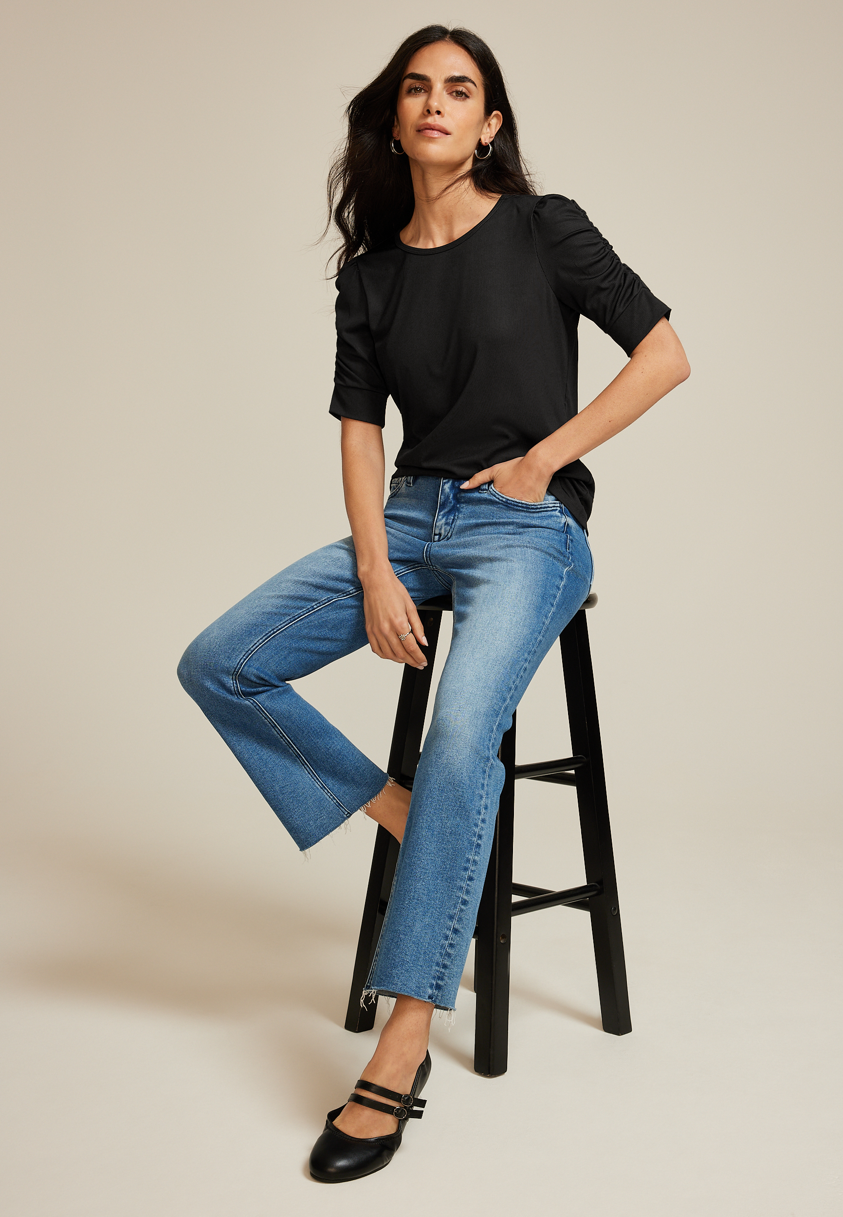 Ruched Puff Sleeve Top
