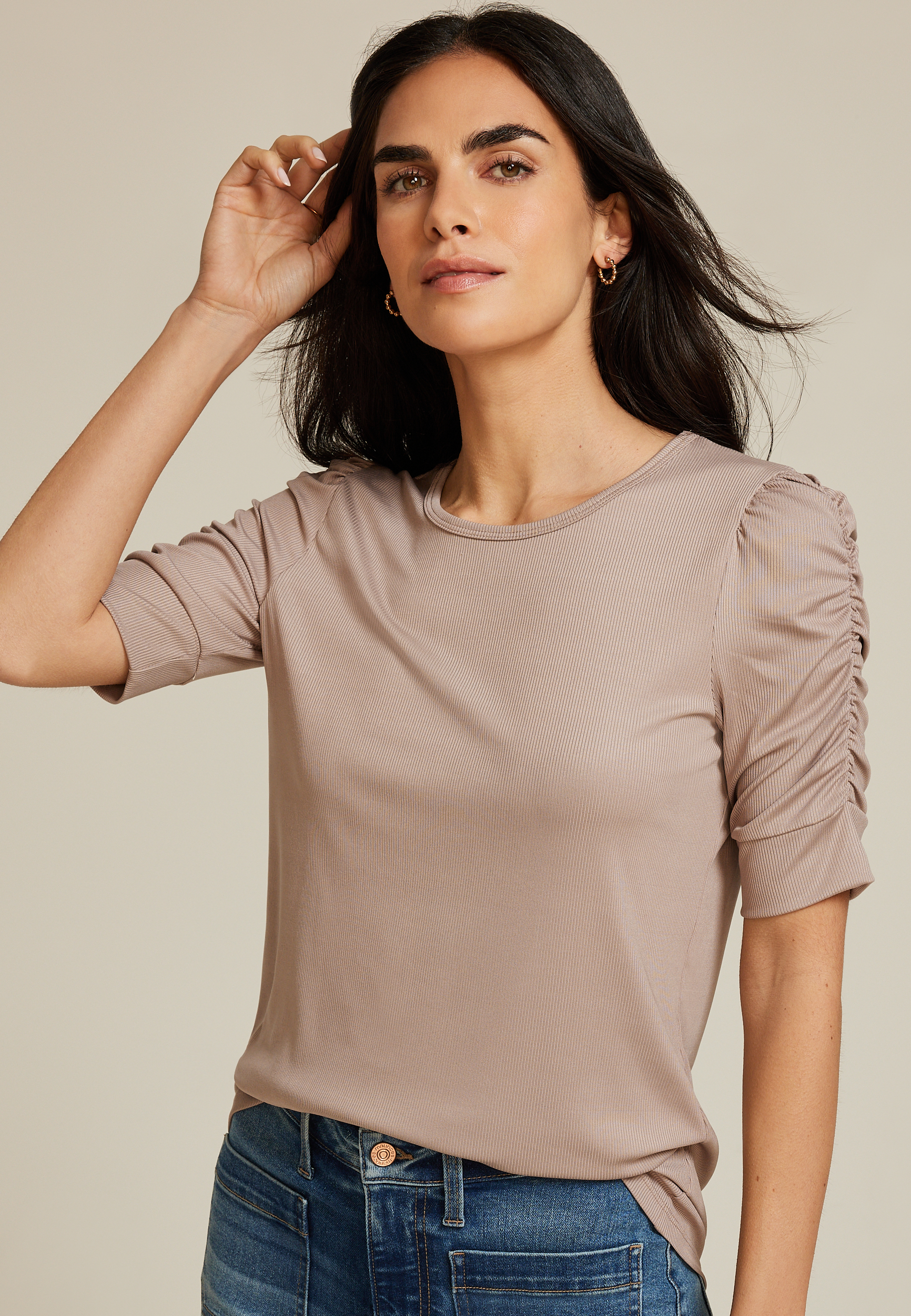 Ruched Puff Sleeve Top