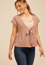Studio Y Front Tie Peplum Cardigan, C211, small