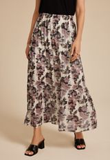 Studio Y Abstract Floral Mesh Tiered Maxi Skirt, MULTI, small