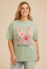 Plus Size Grow In Grace Relaxed Graphic Tee, GRANITE GREEN, small