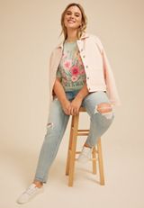 Plus Size Grow In Grace Relaxed Graphic Tee, GRANITE GREEN, small