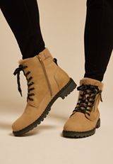 SuperCush Parker Faux Collar Hiker Boot, TAN, small