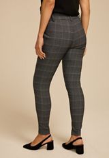 Plaid Bengaline Mid Rise Skinny Pant, C1755, small