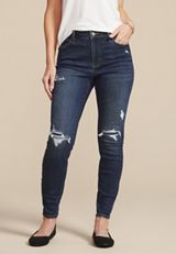 m jeans by maurices&trade; Dark Cool Comfort High Rise Backed Ripped Jegging, C258, small