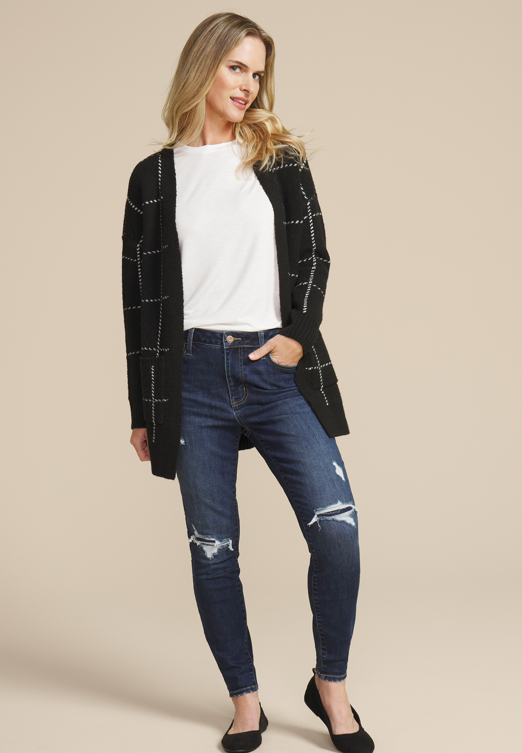 m jeans by maurices&trade; Dark Cool Comfort High Rise Backed Ripped Jegging, C258, large