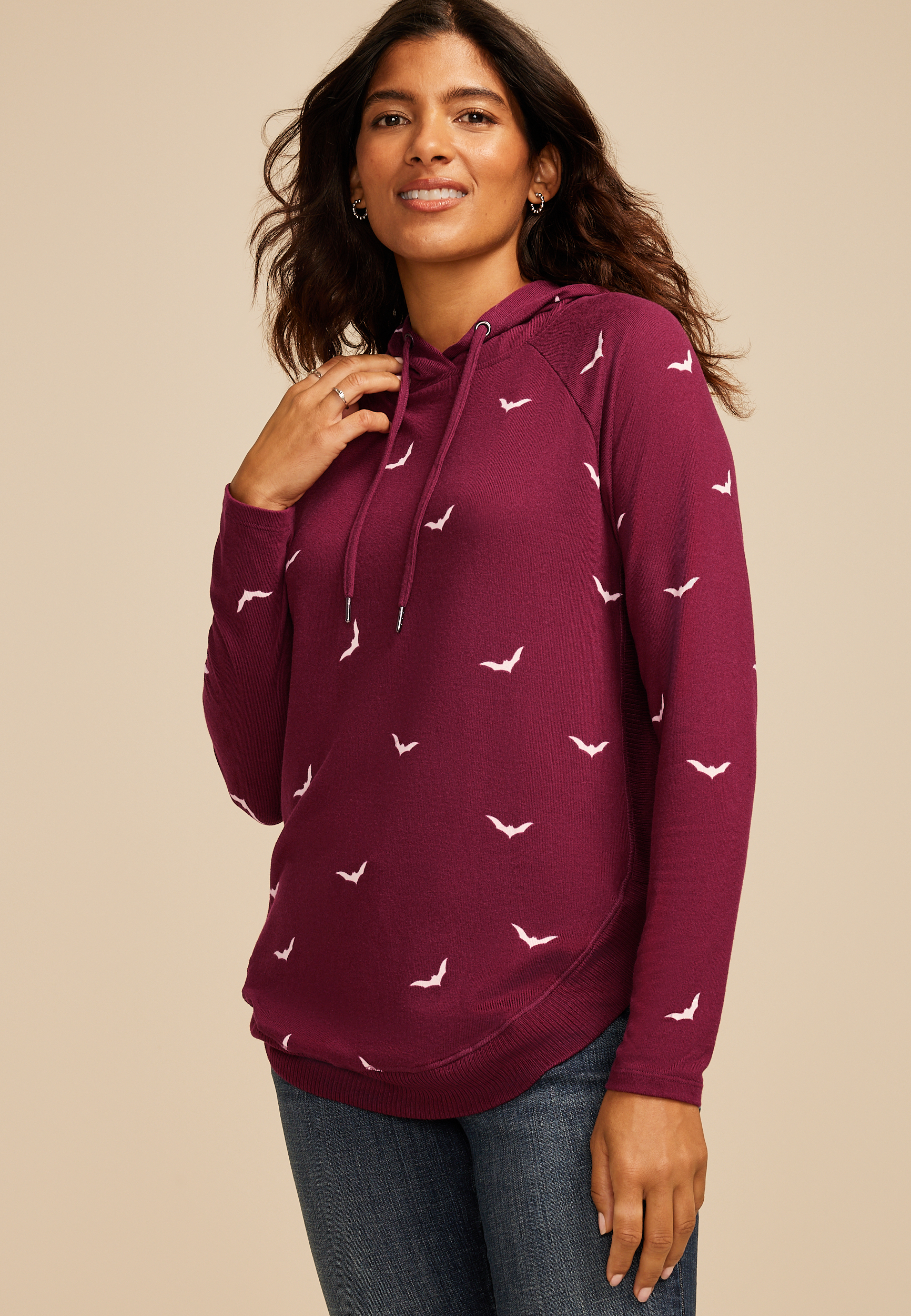 Haven Bats Round Hem Hooded Tunic