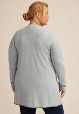 Plus Size Whipstitch Trim Open Front Cardigan, C9766, small