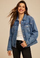 Studded Denim Jacket, C3337, small