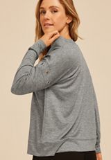 Grommet Shoulder Long Sleeve Tee, C2820, small
