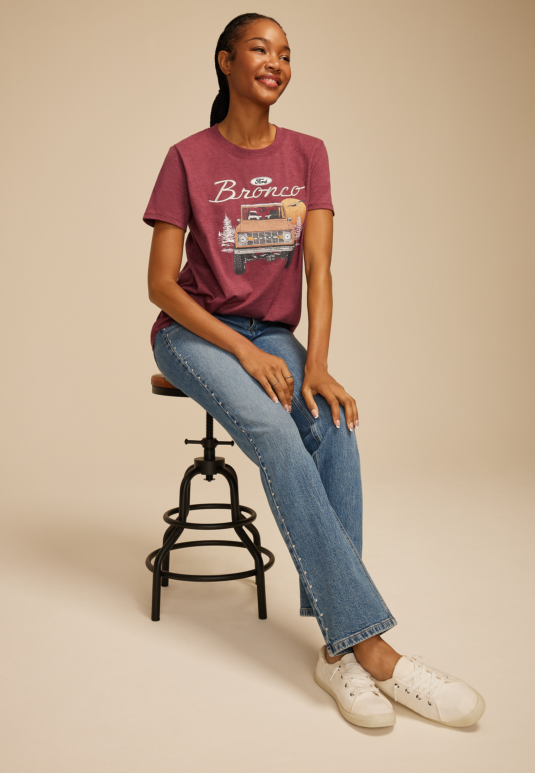 Bronco Oversized Fit Graphic Tee, C103, large