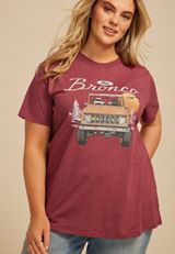 Plus Size Bronco Oversized Fit Graphic Tee, C103, small
