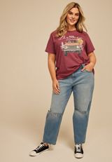 Plus Size Bronco Oversized Fit Graphic Tee, C103, small