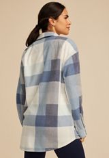 Wilder Fleece Shacket, BLUE COMBO, small