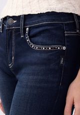 Silver Jeans Co.&reg; Elyse Luxe Stretch Embellished Pocket Slim Boot Jean, C258, small