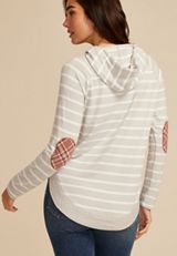 Haven Striped Round Hem Hoodie, C2823, small