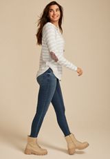 Haven Striped Round Hem Hoodie, C2823, small