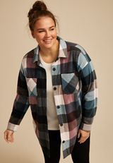 Plus Size Wilder Fleece Shacket, C1524, small