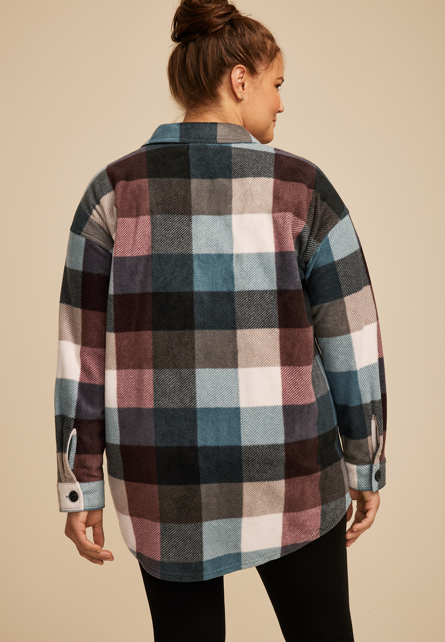 Plus Size Wilder Fleece Shacket, C1524, large