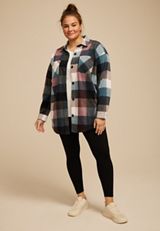 Plus Size Wilder Fleece Shacket, C1524, small
