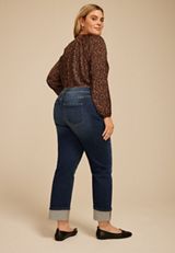 Plus Size KanCan&trade; High Rise Seamed Pocket Cuffed Hem Straight Jean, C258, small
