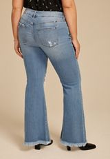 Plus Size KanCan&trade;High Rise Open Ripped Flare Jean, C3337, small