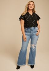 Plus Size KanCan&trade;High Rise Open Ripped Flare Jean, C3337, small