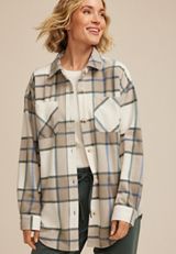 Wilder Fleece Shacket, CREAM COMBO, small