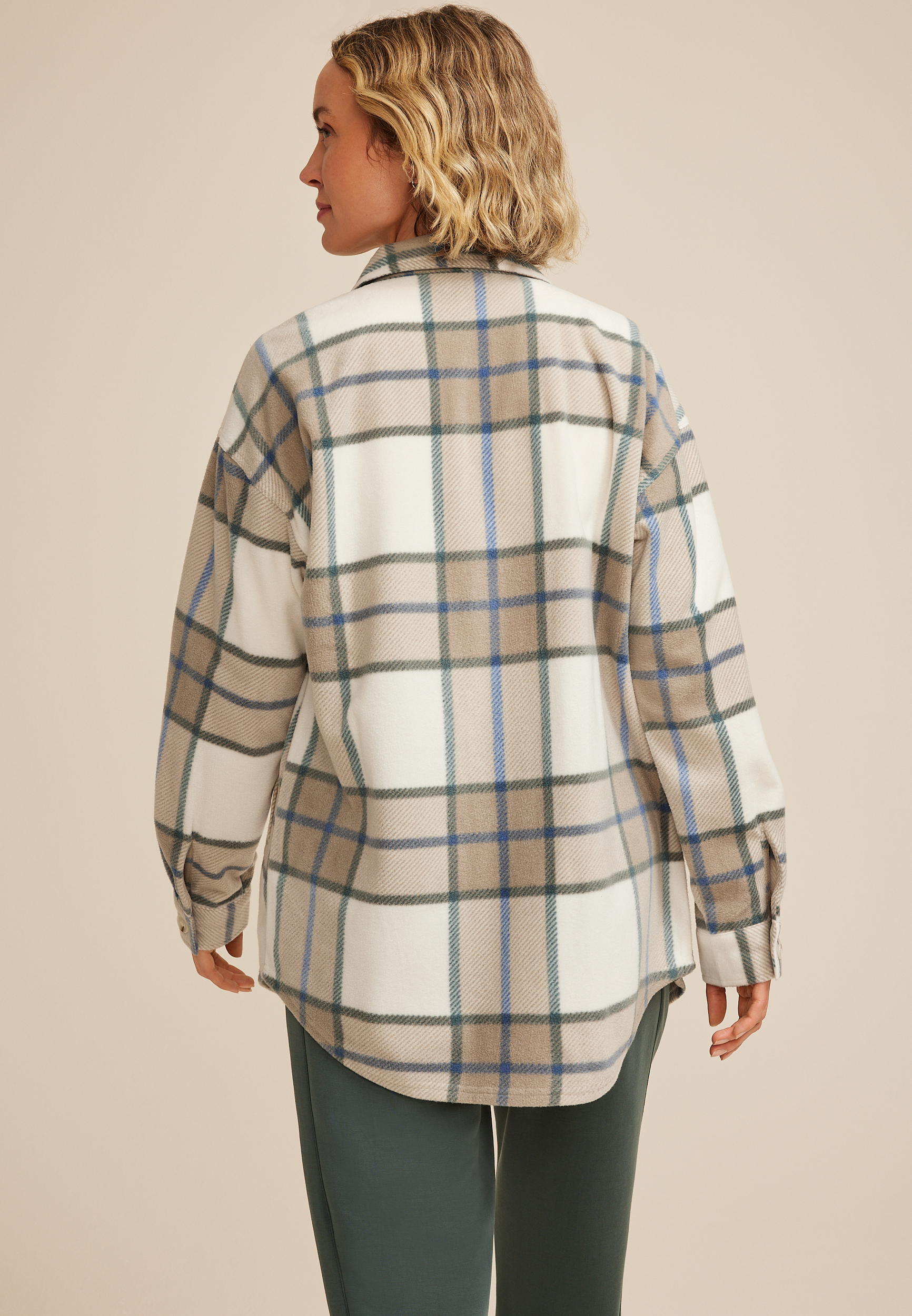 Wilder Fleece Shacket, CREAM COMBO, large
