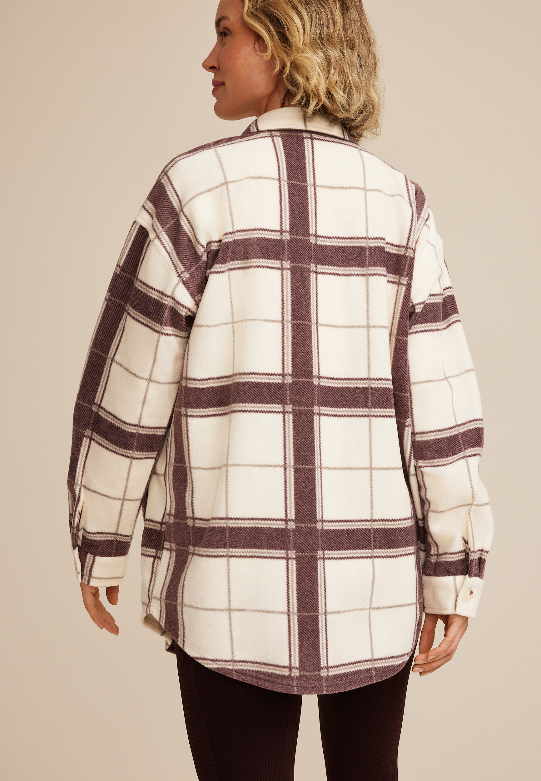 Wilder Fleece Shacket, ANTIQUE WHITE COMBO, large