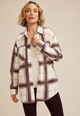 Wilder Fleece Shacket, ANTIQUE WHITE COMBO, small