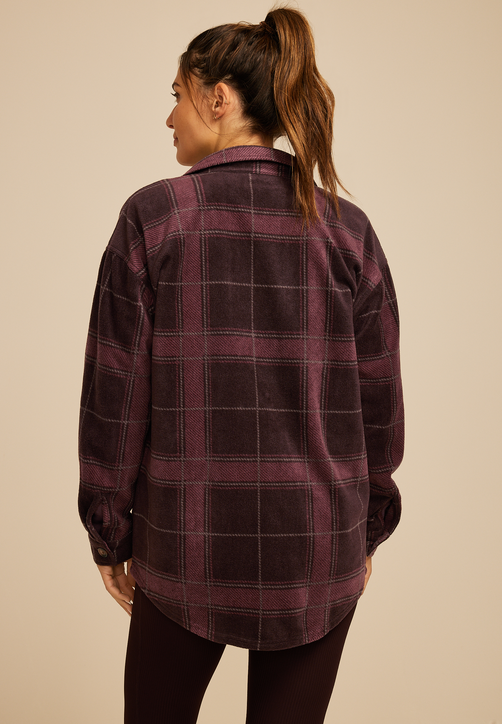 Wilder Fleece Shacket, MAPLE COMBO, large
