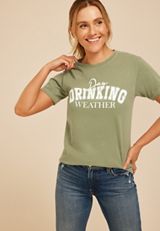 Day Drinking Weather Relaxed Graphic Tee, C425, small