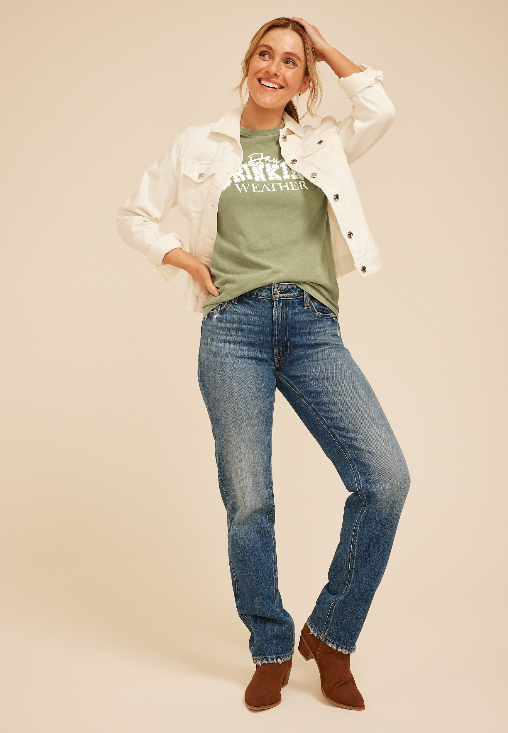Day Drinking Weather Relaxed Graphic Tee, C425, large