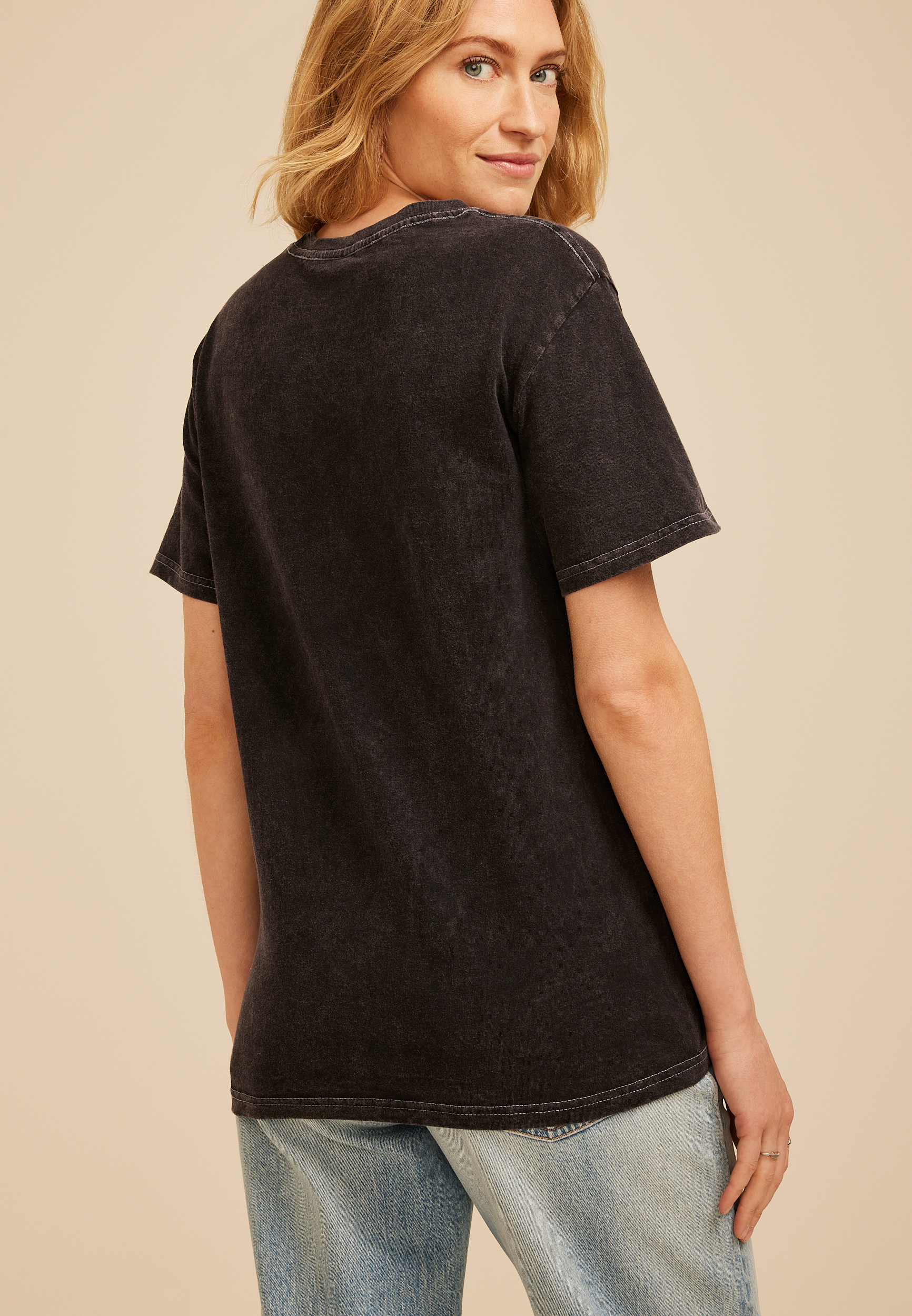 Scattered Dandelion Relaxed Fit Graphic Tee, BLACK, large