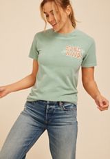 Be Kind Floral Relaxed Fit Graphic Tee, DUSTY SAGE, small