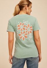 Be Kind Floral Relaxed Fit Graphic Tee, DUSTY SAGE, small