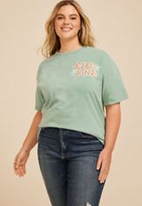 Plus Size Be Kind Floral Relaxed Fit Graphic Tee, C9625, small