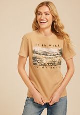 Well In My Soul Relaxed Fit Graphic Tee, GOLD, small