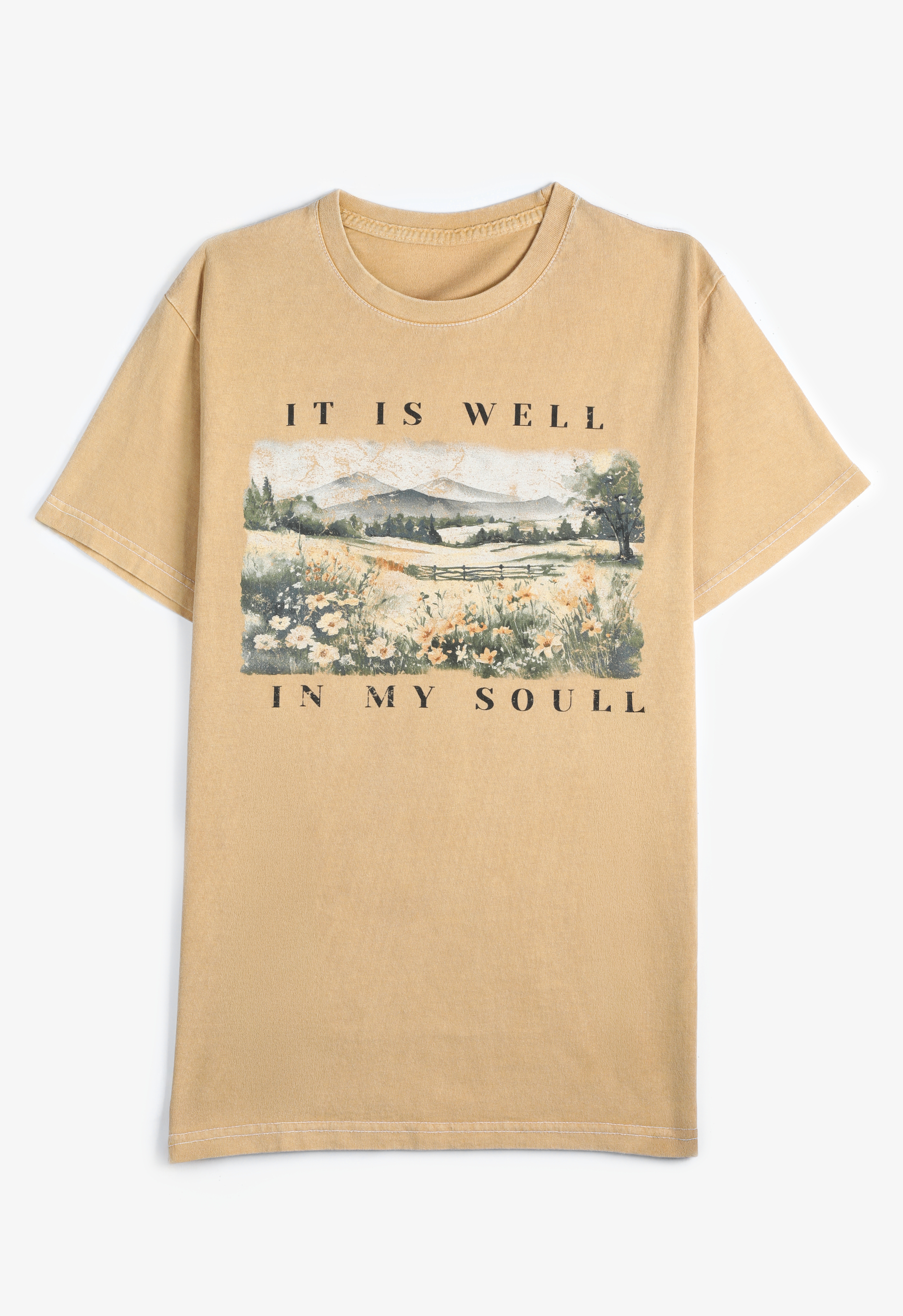Well In My Soul Relaxed Fit Graphic Tee, GOLD, large