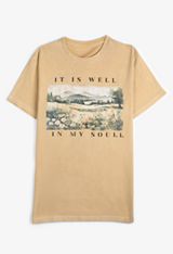 Well In My Soul Relaxed Fit Graphic Tee, GOLD, small